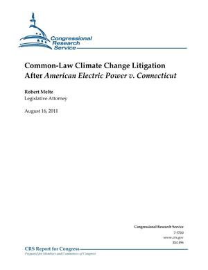 Common-Law Climate Change Litigation After American Electric Power v. Connecticut