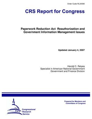 Paperwork Reduction Act Reauthorization and Government Information Management Issues