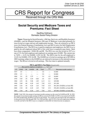 Social Security and Medicare Taxes and Premiums: Fact Sheet