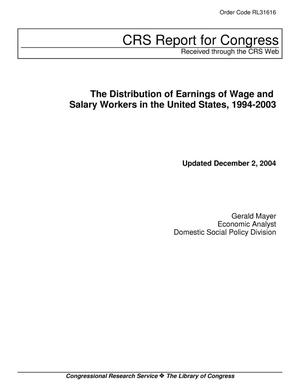 The Distribution of Earnings of Wage and Salary Workers in the United States, 1994-2003