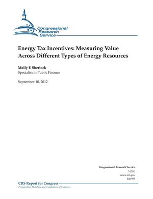 Energy Tax Incentives: Measuring Value Across Different Types of Energy Resources