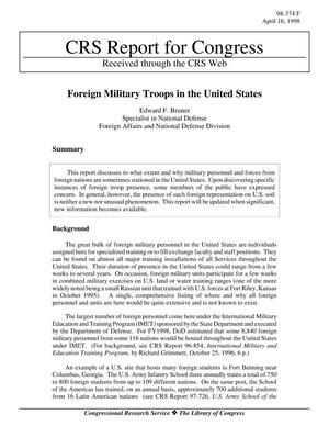 Foreign Military Troops in the United States