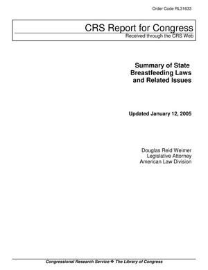 Summary of State Breastfeeding Laws and Related Issues