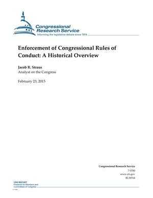 Enforcement of Congressional Rules of Conduct: A Historical Overview