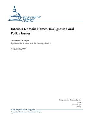 Internet Domain Names: Background and Policy Issues