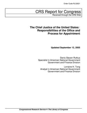 The Chief Justice of the United States: Responsibilities of the Office and Process for Appointment