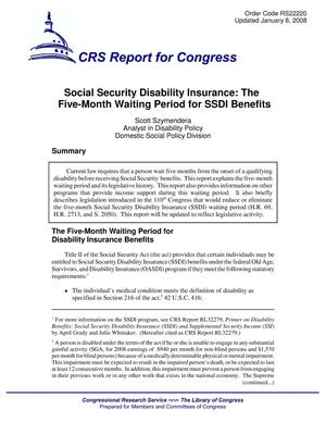 Social Security Disability Insurance: The Five-Month Waiting Period for SSDI Benefits
