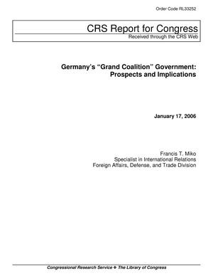Germany’s “Grand Coalition” Government: Prospects and Implications