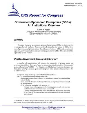 Government-Sponsored Enterprises (GSEs): An Institutional Overview
