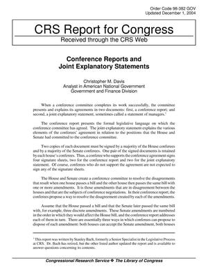 Conference Reports and Joint Explanatory Statements