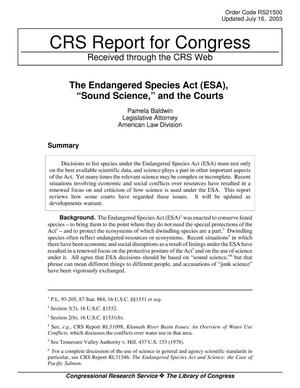 The Endangered Species Act (ESA), Sound Science, and the Courts