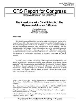 The Americans with Disabilities Act: The Opinions of Justice O’Connor
