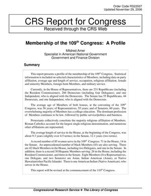 Membership of the 109th Congress: A Profile