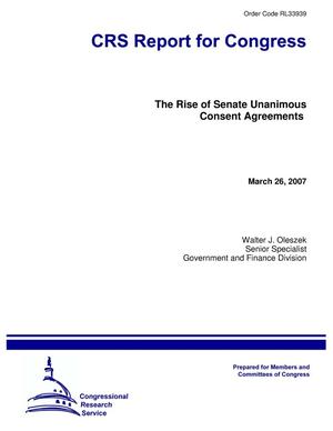 The Rise of Senate Unanimous Consent Agreements