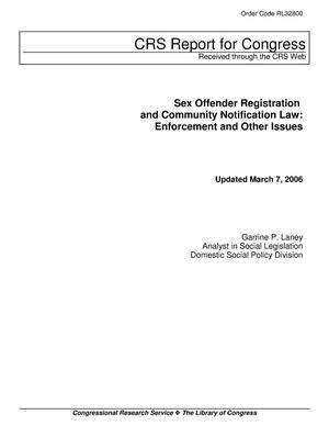 Sex Offender Registration and Community Notification Law: Enforcement and Other Issues