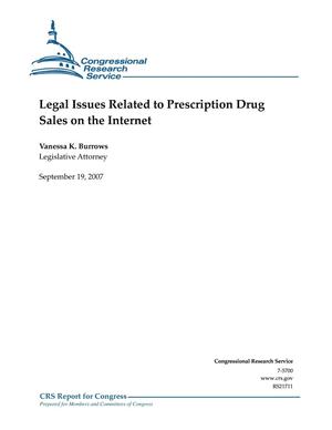 Legal Issues Related to Prescription Drug Sales on the Internet