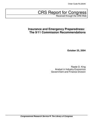 Insurance and Emergency Preparedness: The 9/11 Commission Recommendations