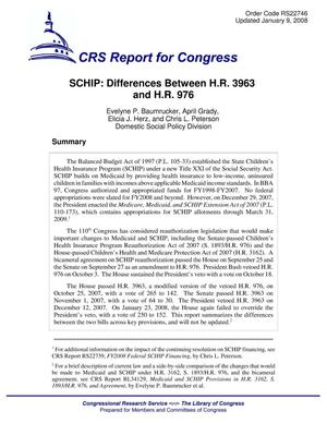 SCHIP: Differences Between H.R. 3963 and H.R. 976