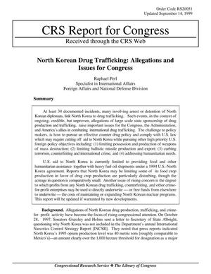 North Korean Drug Trafficking: Allegations and Issues for Congress
