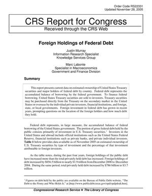 Foreign Holdings of Federal Debt
