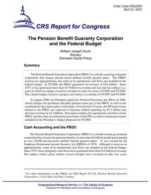 The Pension Benefit Guaranty Corporation and the Federal Budget