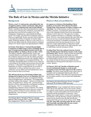 The Rule of Law in Mexico and the Mérida Initiative