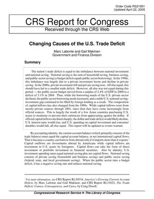 Changing Causes of the U.S. Trade Deficit