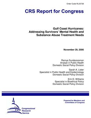 Gulf Coast Hurricanes: Addressing Survivors’ Mental Health and Substance Abuse Treatment Needs