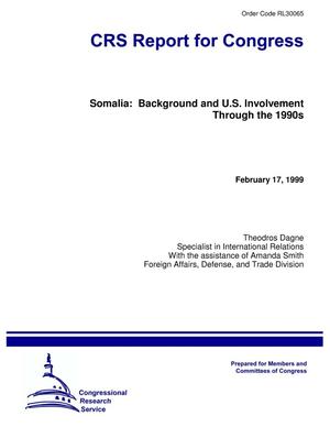 Primary view of object titled 'Somalia: Background and U.S. Involvement Through the 1990s'.