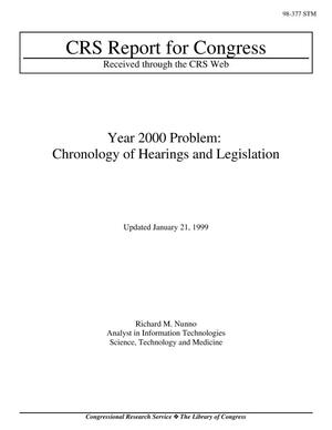 Year 2000 Problem: Chronology of Hearings and Legislation