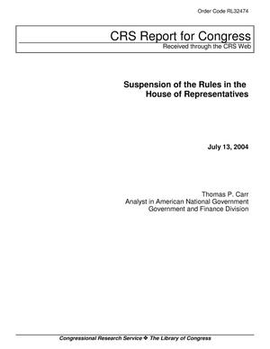 Suspension of the Rules in the House of Representatives