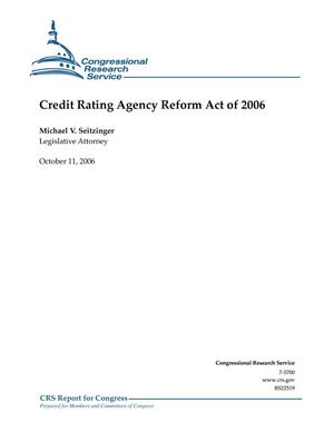 Primary view of object titled 'Credit Rating Agency Reform Act of 2006'.