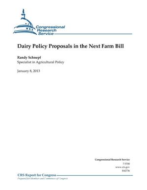 Dairy Policy Proposals in the Next Farm Bill