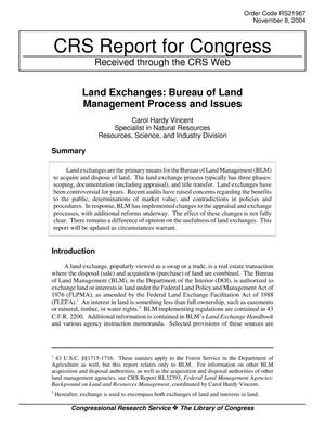Land Exchanges: Bureau of Land Management Process and Issues