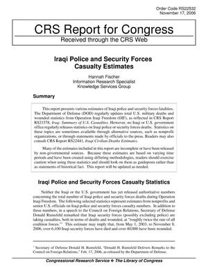 Iraqi Police and Security Forces Casualty Estimates
