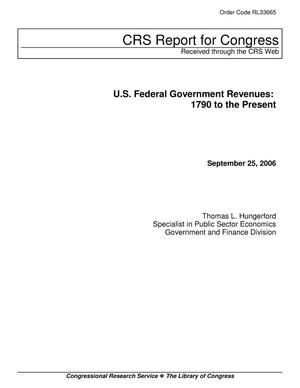 U.S. Federal Government Revenues: 1790 to the Present