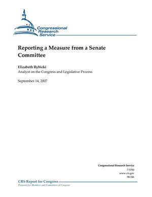 Reporting a Measure from a Senate Committee
