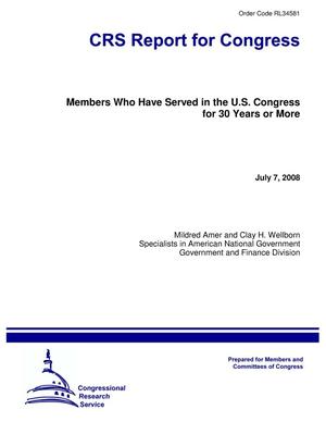 Members Who Have Served in the U.S. Congress for 30 Years or More