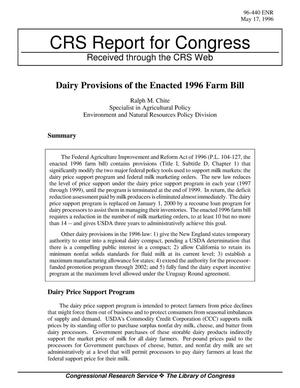 Dairy Provisions of the Enacted 1996 Farm Bill