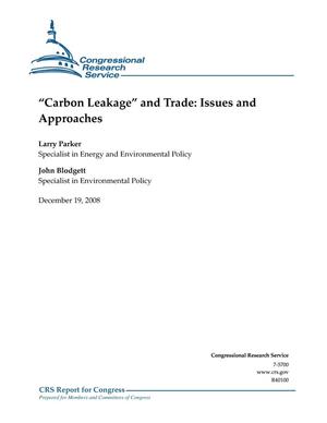 ”Carbon Leakage” and Trade: Issues and Approaches