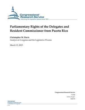 Parliamentary Rights of the Delegates and Resident Commissioner from Puerto Rico