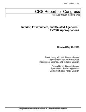 Interior, Environment, and Related Agencies: FY2007 Appropriations