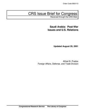 Saudi Arabia: Post-War Issues and U.S. Relations