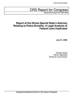 Report of the Illinois Special State’s Attorney Relating to Police Brutality: A Legal Analysis of Federal Laws Implicated