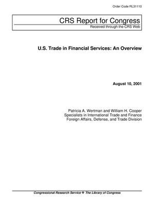 U.S. Trade in Financial Services: An Overview