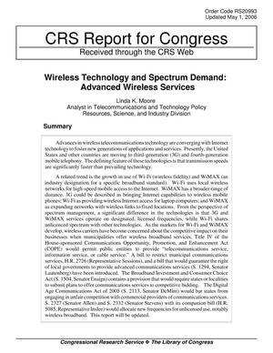 Wireless Technology and Spectrum Demand: Advanced Wireless Services