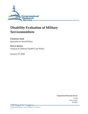 Disability Evaluation of Military Servicemembers
