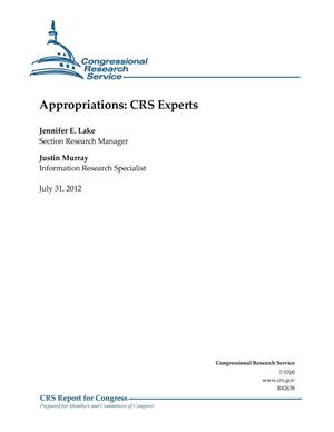 Appropriations: CRS Experts