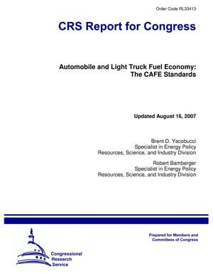 Automobile and Light Truck Fuel Economy: The CAFE Standards