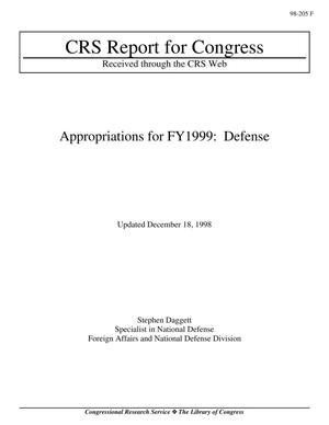 Appropriations for FY1999: Defense